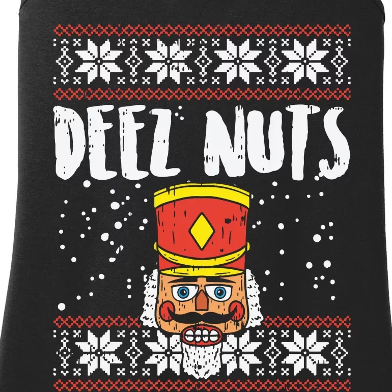 Deez Nuts Nutcracker Funny Ugly Christmas Sweater Meme Gift Ladies Essential Tank