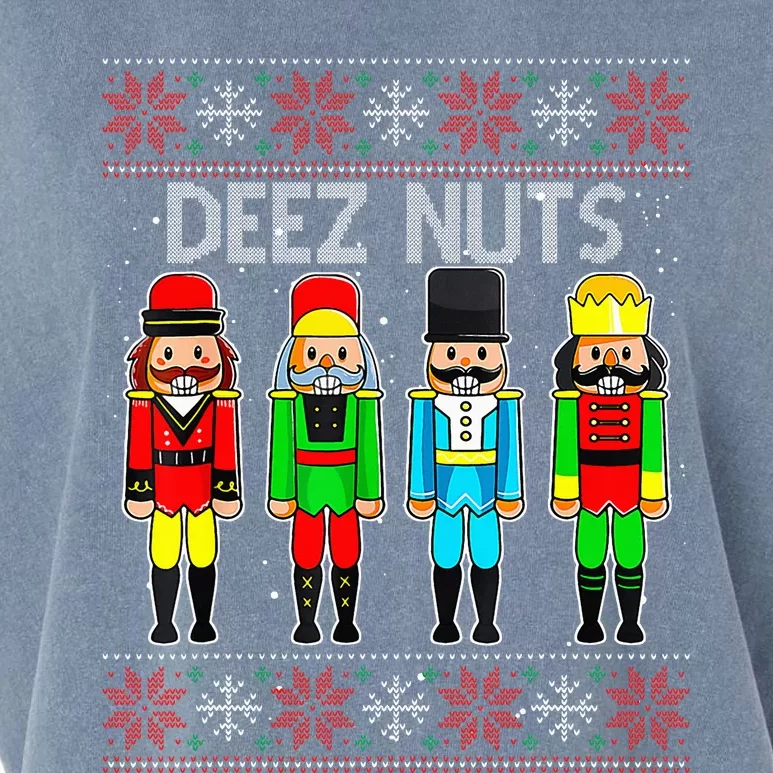 Deez Nuts Nutcracker Ugly Christmas Sweater Funny Xmas Garment-Dyed Women's Muscle Tee