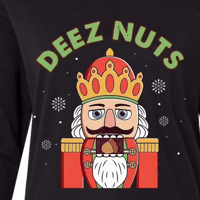 Deez Nuts Nutcracker Nut Christmas Pjs Womens Cotton Relaxed Long Sleeve T-Shirt