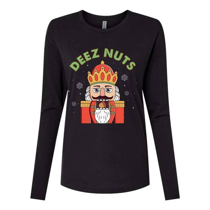 Deez Nuts Nutcracker Nut Christmas Pjs Womens Cotton Relaxed Long Sleeve T-Shirt