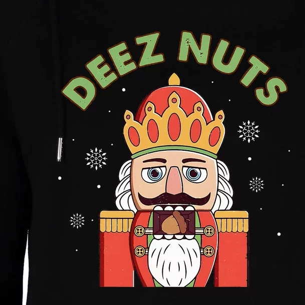 Deez Nuts Nutcracker Nut Christmas Pjs Womens Funnel Neck Pullover Hood