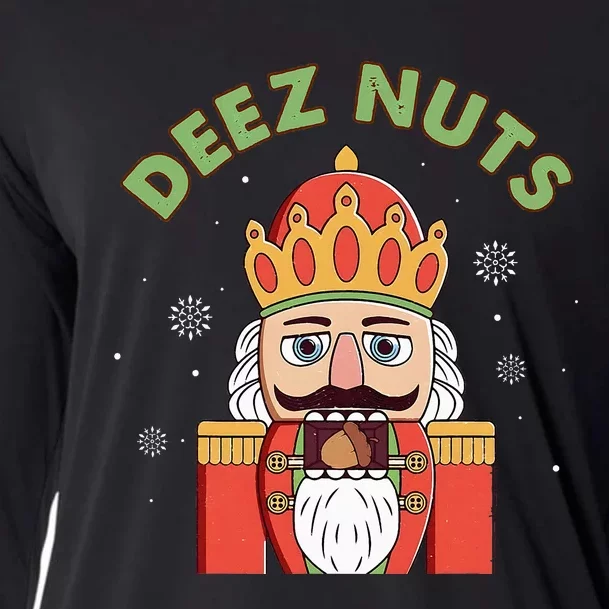 Deez Nuts Nutcracker Nut Christmas Pjs Cooling Performance Long Sleeve Crew