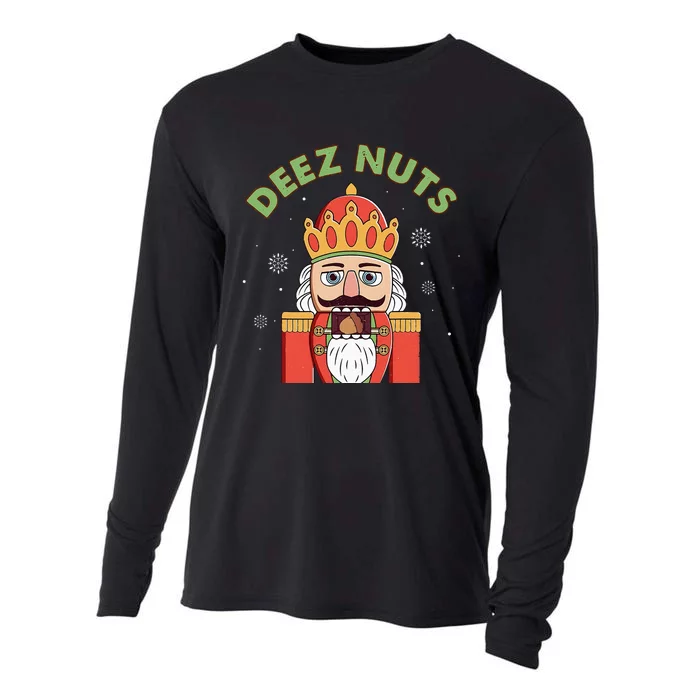 Deez Nuts Nutcracker Nut Christmas Pjs Cooling Performance Long Sleeve Crew