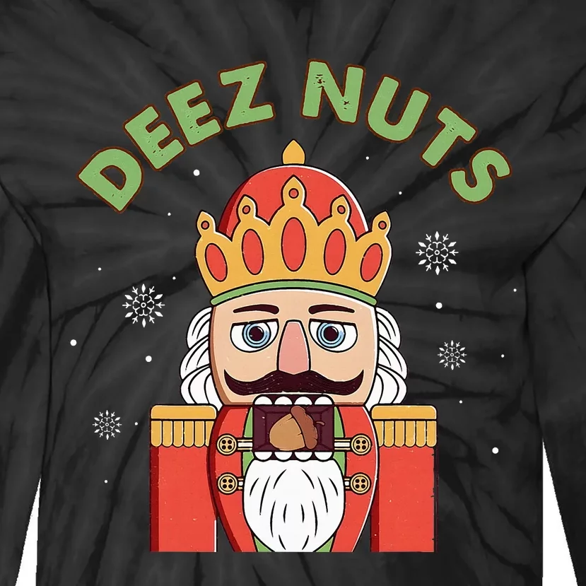 Deez Nuts Nutcracker Nut Christmas Pjs Tie-Dye Long Sleeve Shirt