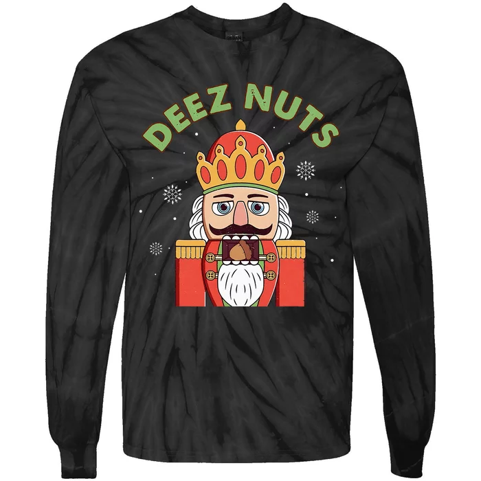 Deez Nuts Nutcracker Nut Christmas Pjs Tie-Dye Long Sleeve Shirt