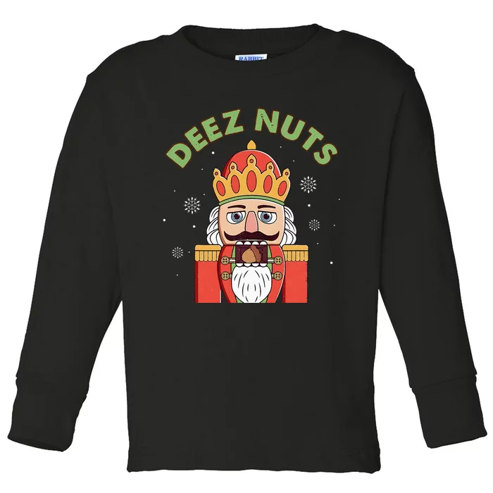 Deez Nuts Nutcracker Nut Christmas Pjs Toddler Long Sleeve Shirt