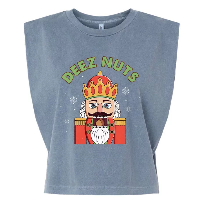 Deez Nuts Nutcracker Nut Christmas Pjs Garment-Dyed Women's Muscle Tee