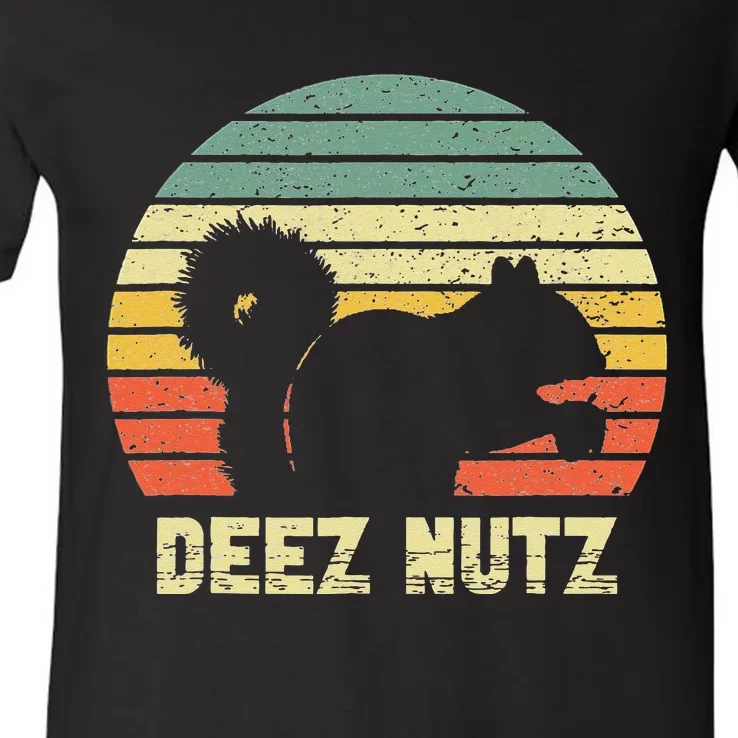 Deez Nuts Nutcracker Squirrel Deez Nutz Deezs Nut Funny V-Neck T-Shirt