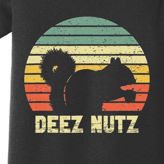 Deez Nuts Nutcracker Squirrel Deez Nutz Deezs Nut Funny Baby Bodysuit