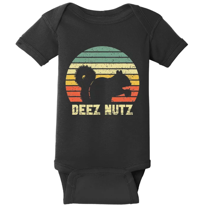 Deez Nuts Nutcracker Squirrel Deez Nutz Deezs Nut Funny Baby Bodysuit