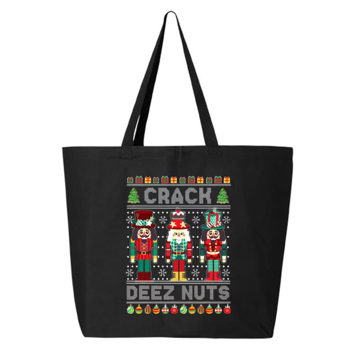 Deez Nuts Nutcracker Funny Ugly Christmas Sweater Xmas 25L Jumbo Tote