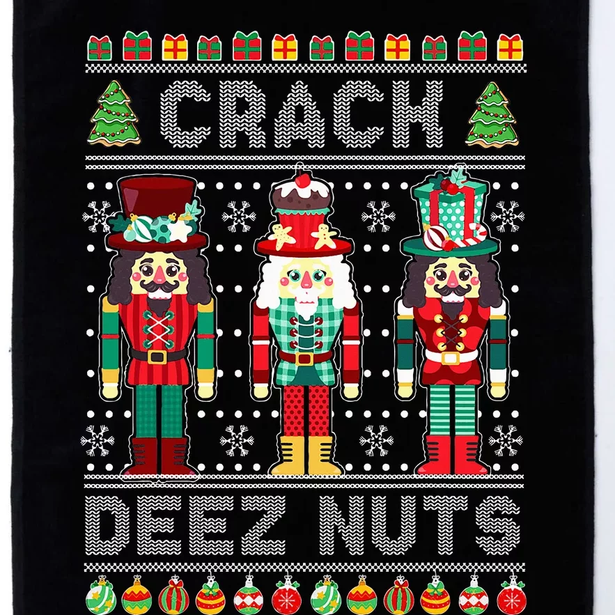 Deez Nuts Nutcracker Funny Ugly Christmas Sweater Xmas Platinum Collection Golf Towel