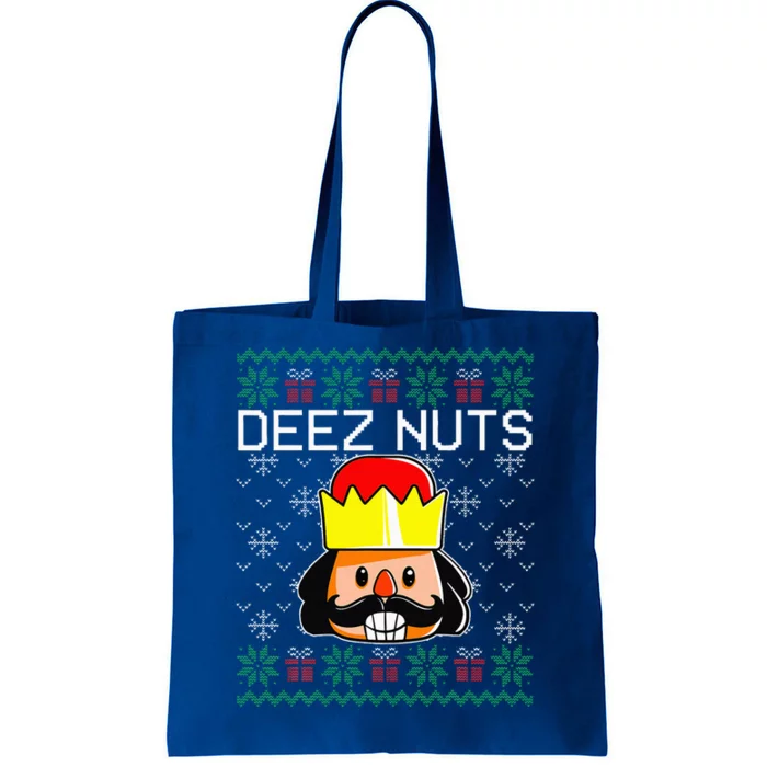 Deez Nuts Nutcracker Ugly Christmas Sweater Meme Tote Bag