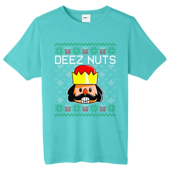 Deez Nuts Nutcracker Ugly Christmas Sweater Meme ChromaSoft Performance T-Shirt