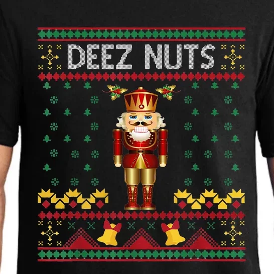 Deez Nuts Nutcracker Ugly Christmas Sweater Pajama Set