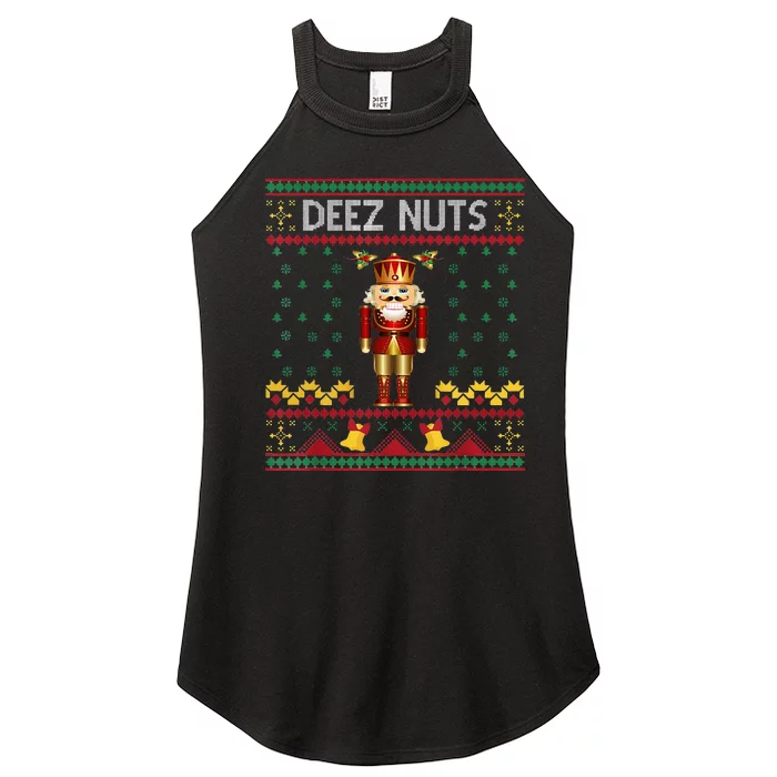 Deez Nuts Nutcracker Ugly Christmas Sweater Women’s Perfect Tri Rocker Tank