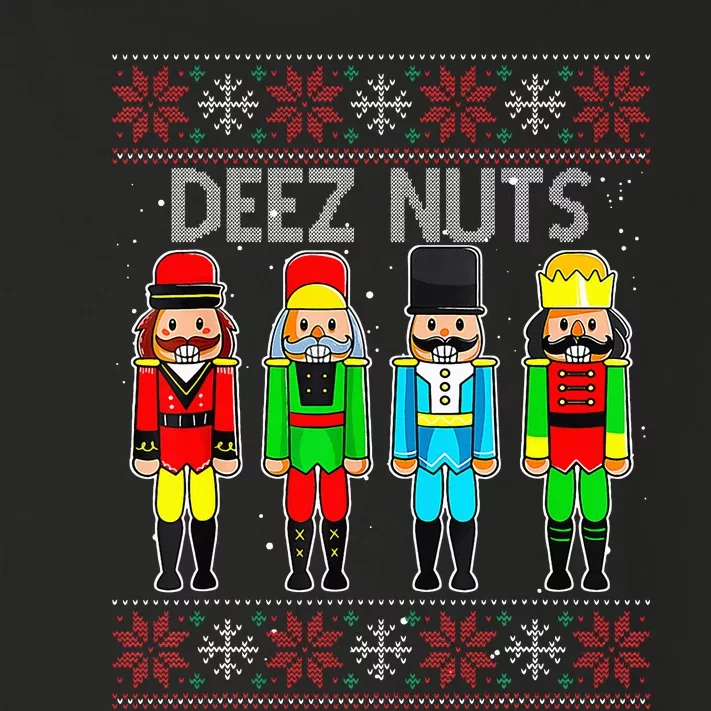 Deez Nuts Nutcracker Ugly Christmas Sweater Funny Xmas Toddler Long Sleeve Shirt