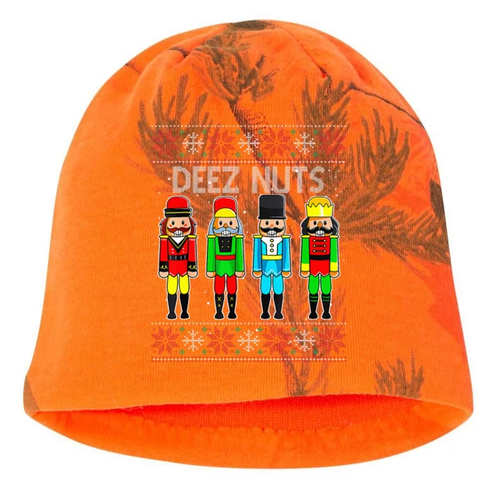 Deez Nuts Nutcracker Ugly Christmas Sweater Funny Xmas Kati - Camo Knit Beanie