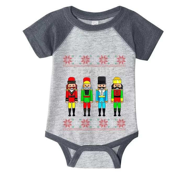 Deez Nuts Nutcracker Ugly Christmas Sweater Funny Xmas Infant Baby Jersey Bodysuit