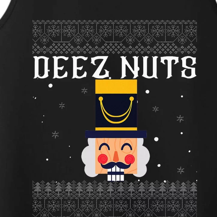 Deez Nuts Nutcracker Ugly Christmas Sweater Performance Tank