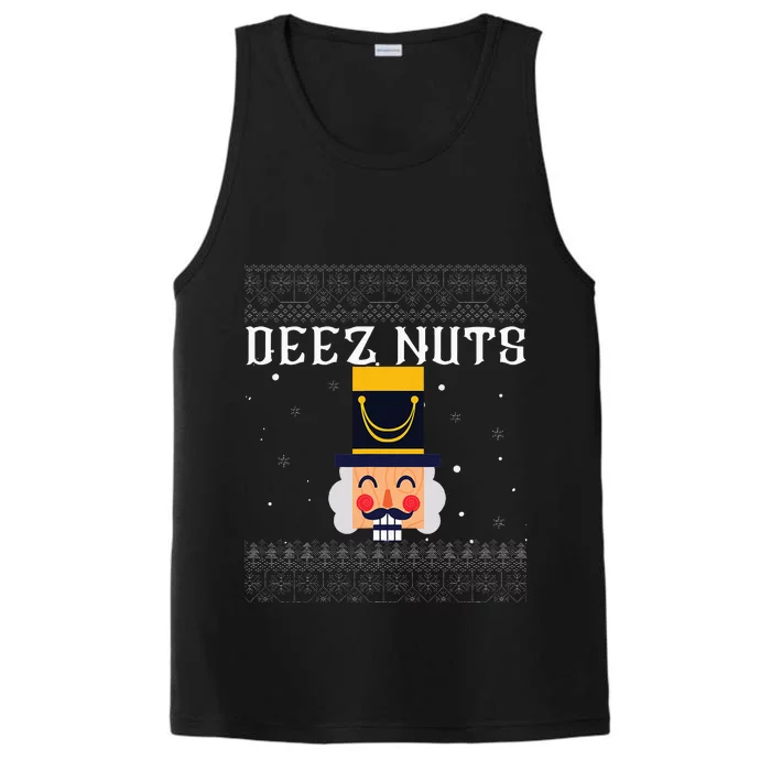 Deez Nuts Nutcracker Ugly Christmas Sweater Performance Tank