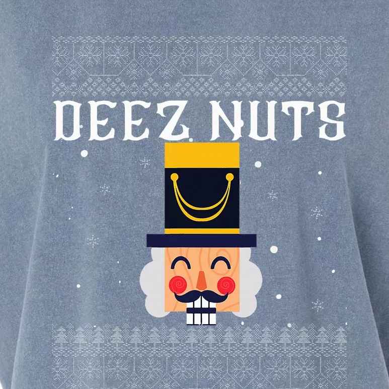 Deez Nuts Nutcracker Ugly Christmas Sweater Garment-Dyed Women's Muscle Tee