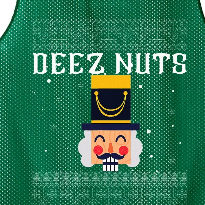 Deez Nuts Nutcracker Ugly Christmas Sweater Mesh Reversible Basketball Jersey Tank