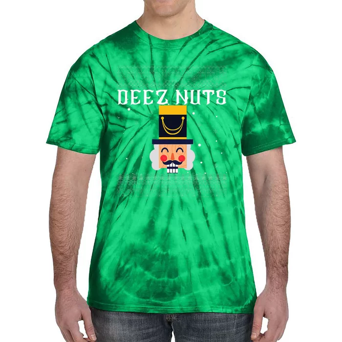 Deez Nuts Nutcracker Ugly Christmas Sweater Tie-Dye T-Shirt