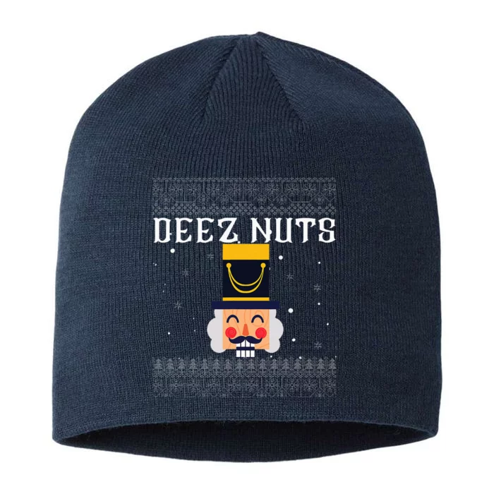 Deez Nuts Nutcracker Ugly Christmas Sweater 8 1/2in Sustainable Knit Beanie