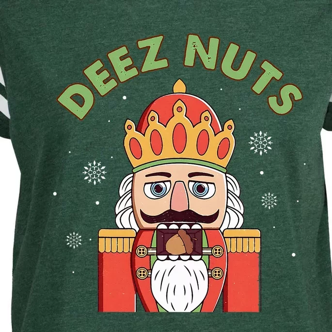 Deez Nuts Nutcracker Nut Funny Christmas Pjs Enza Ladies Jersey Football T-Shirt