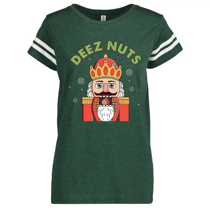 Deez Nuts Nutcracker Nut Funny Christmas Pjs Enza Ladies Jersey Football T-Shirt