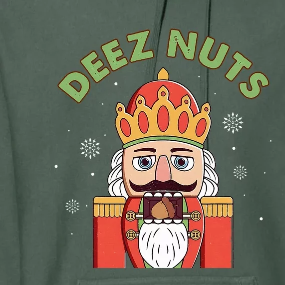 Deez Nuts Nutcracker Nut Funny Christmas Pjs Premium Hoodie