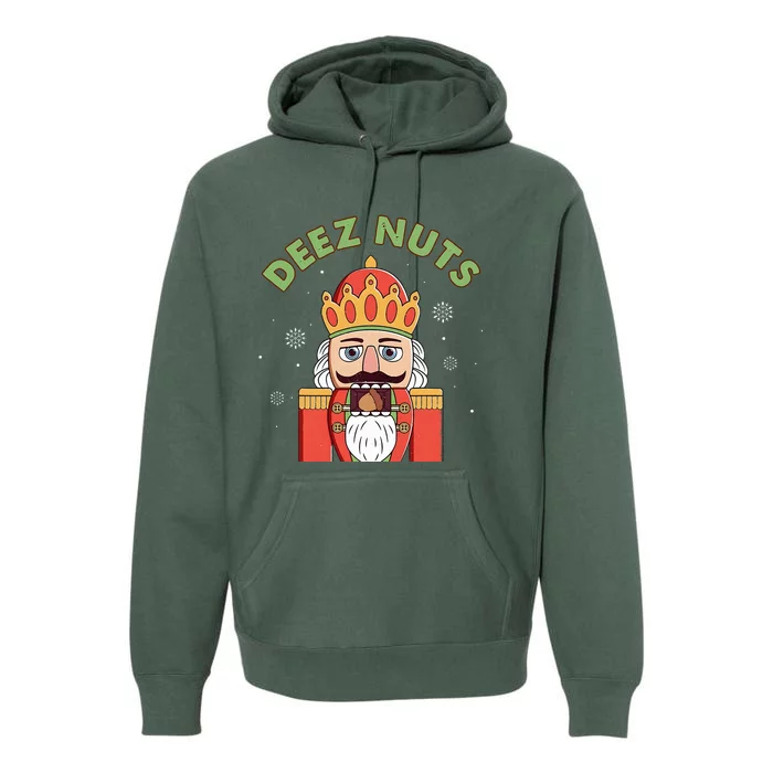 Deez Nuts Nutcracker Nut Funny Christmas Pjs Premium Hoodie