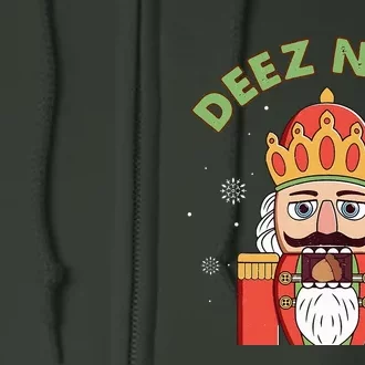 Deez Nuts Nutcracker Nut Funny Christmas Pjs Full Zip Hoodie