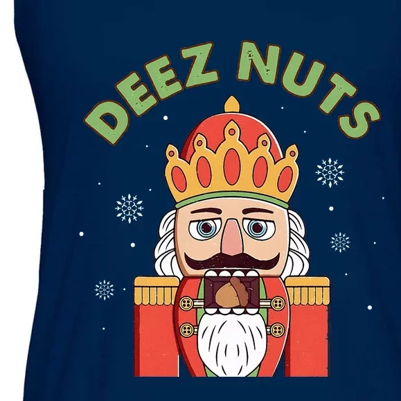 Deez Nuts Nutcracker Nut Funny Christmas Pjs Ladies Essential Flowy Tank