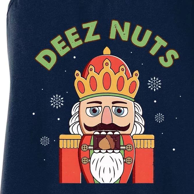 Deez Nuts Nutcracker Nut Funny Christmas Pjs Women's Racerback Tank