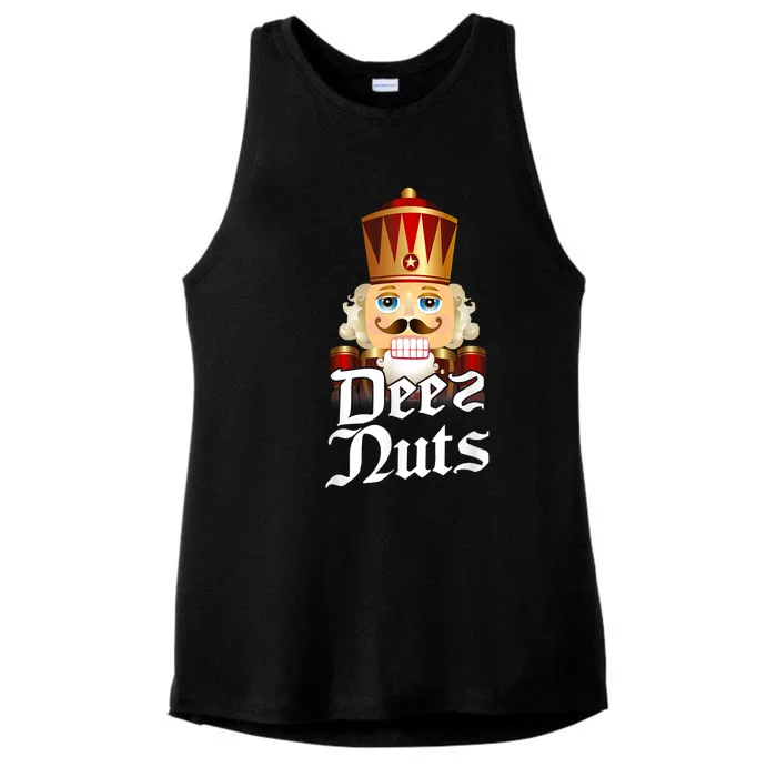 Deez Nuts Nutcracker Nut Funny Xmas Christmas Pajama Family Ladies Tri-Blend Wicking Tank