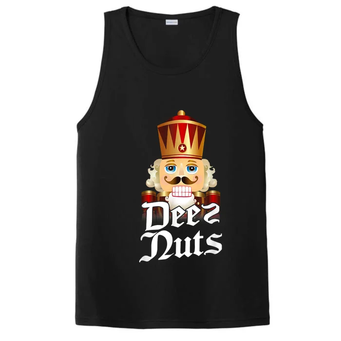 Deez Nuts Nutcracker Nut Funny Xmas Christmas Pajama Family Performance Tank