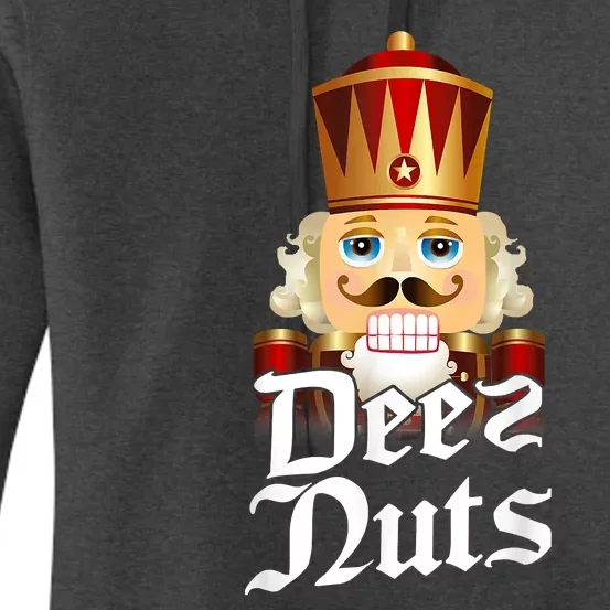 Deez Nuts Nutcracker Nut Funny Xmas Christmas Pajama Family Women's Pullover Hoodie