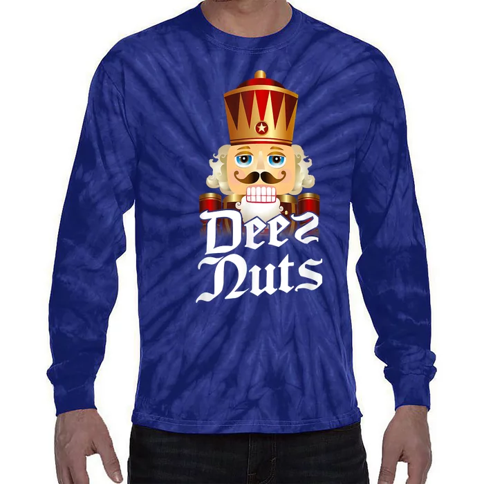 Deez Nuts Nutcracker Nut Funny Xmas Christmas Pajama Family Tie-Dye Long Sleeve Shirt