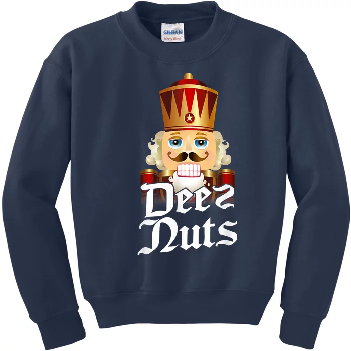 Deez Nuts Nutcracker Nut Funny Xmas Christmas Pajama Family Kids Sweatshirt