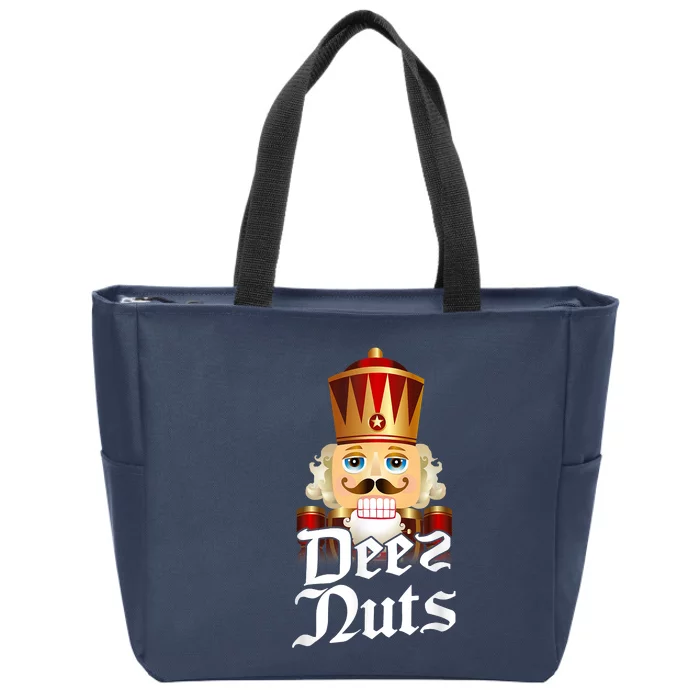 Deez Nuts Nutcracker Nut Funny Xmas Christmas Pajama Family Zip Tote Bag