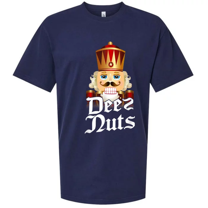 Deez Nuts Nutcracker Nut Funny Xmas Christmas Pajama Family Sueded Cloud Jersey T-Shirt