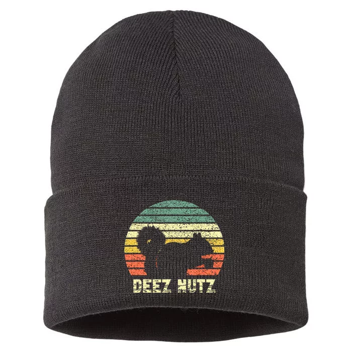 Deez Nuts Nutcracker Squirrel Deez Nutz Deezs Nut Funny Sustainable Knit Beanie