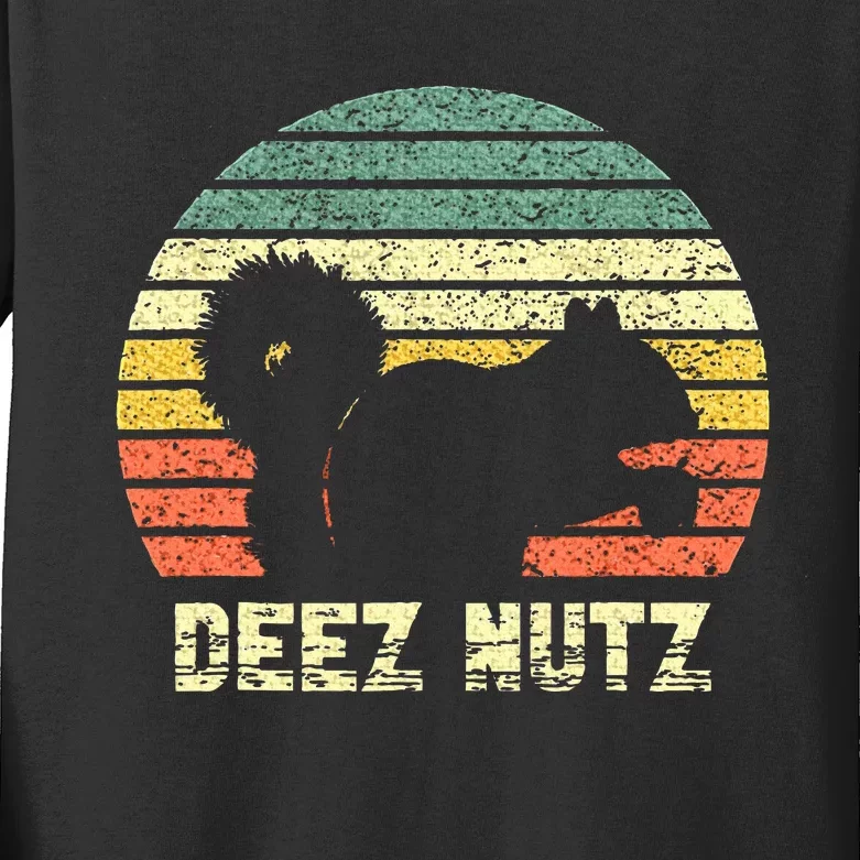 Deez Nuts Nutcracker Squirrel Deez Nutz Deezs Nut Funny Kids Long Sleeve Shirt