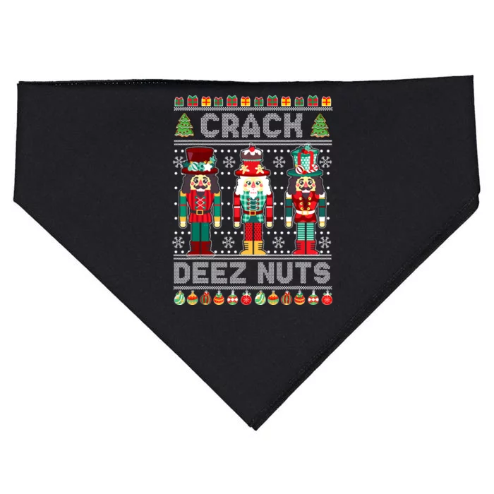 Deez Nuts Nutcracker Funny Ugly Christmas Sweater Xmas USA-Made Doggie Bandana