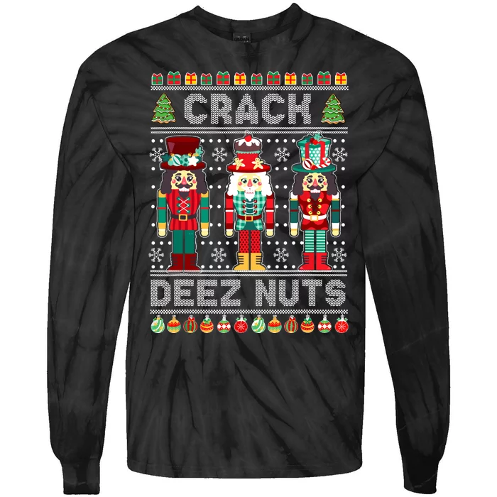 Deez Nuts Nutcracker Funny Ugly Christmas Sweater Xmas Tie-Dye Long Sleeve Shirt