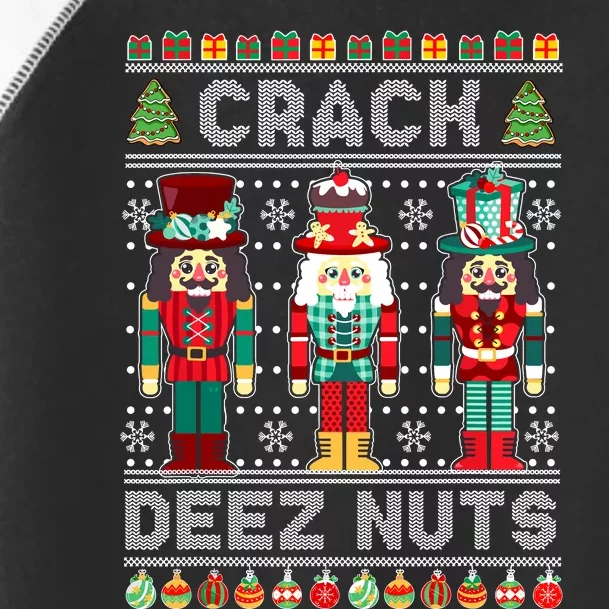 Deez Nuts Nutcracker Funny Ugly Christmas Sweater Xmas Toddler Fine Jersey T-Shirt