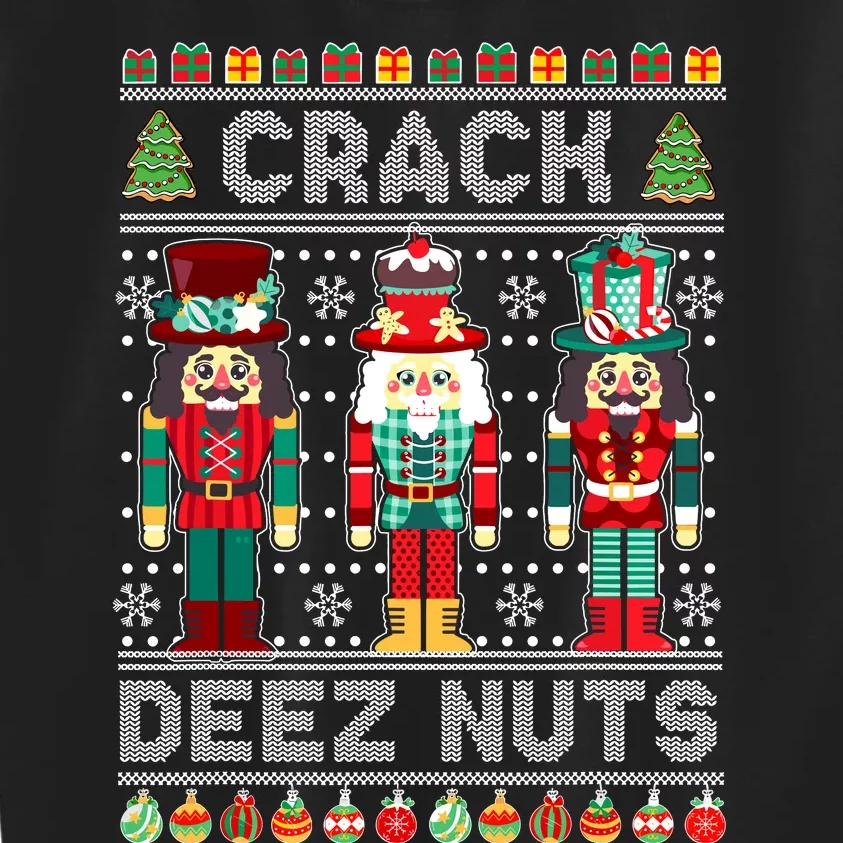 Deez Nuts Nutcracker Funny Ugly Christmas Sweater Xmas Kids Sweatshirt