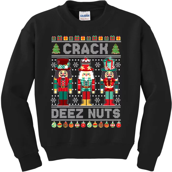 Deez Nuts Nutcracker Funny Ugly Christmas Sweater Xmas Kids Sweatshirt